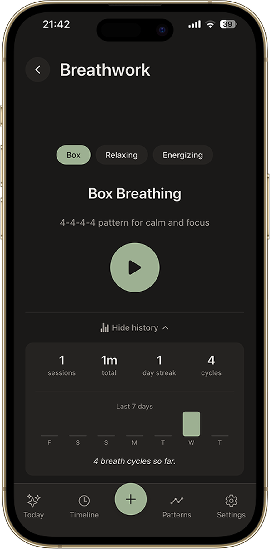 Breathwork screen